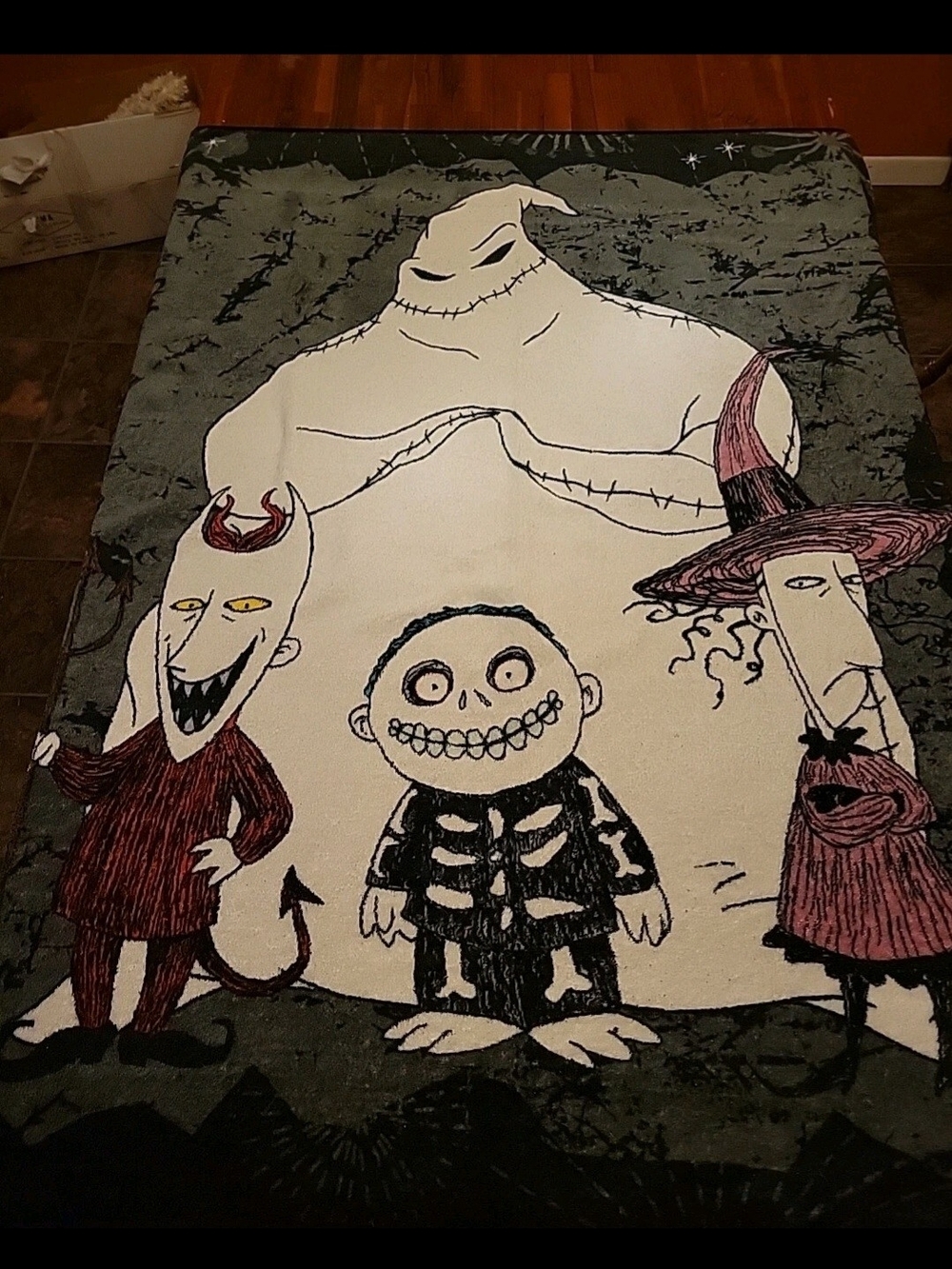 Nightmare Before Christmas Oogie Boogie Lock Shock & Barrel Throw Blanket GUC